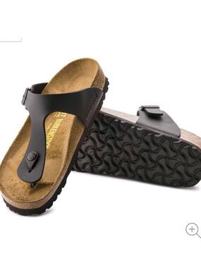 Birkenstock Brown Leather Thong Sandals with Buckle
